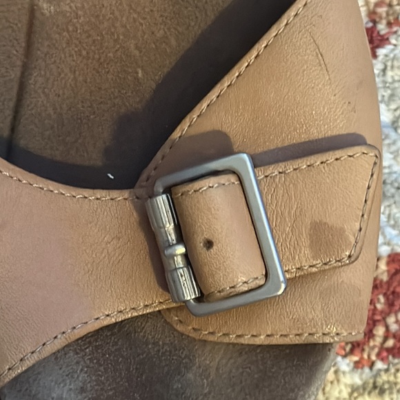 DANSKO Selma Women Leather Sand Wedge Platform 2 Buckled Straps Sandals Size 39 - Picture 2 of 4